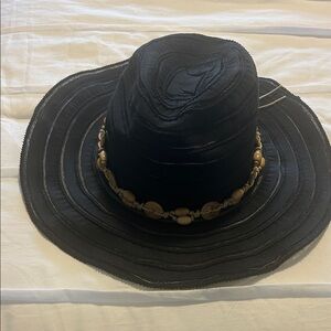 Scala Black Hat with Beaded Trim
